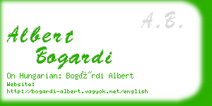 albert bogardi business card
